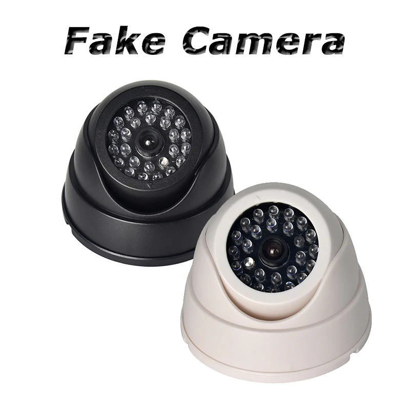

Security Dome Fake Camera Red Flash LED Light CCTV Fake Simulation Dummy Camera Indoor Outdoor Video Surveillance Safety Camera