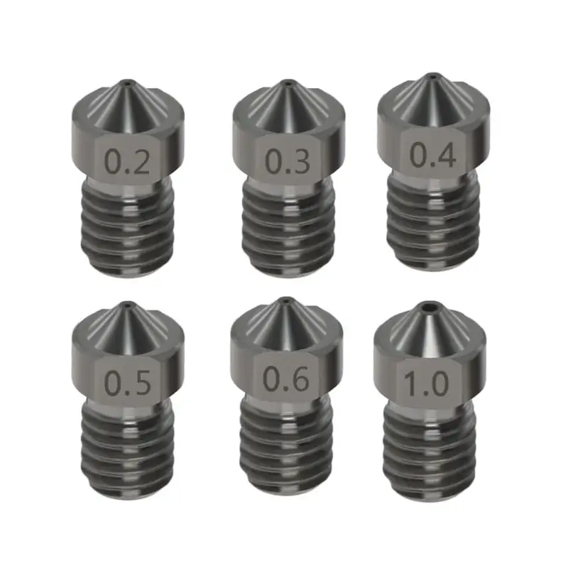 Tigh Quality Hardened Steel V6 Nozzles For High Temperature 3D Printing PEI PEEK Carbon Fiber Filament E3D Titan Aero Hotend | Компьютеры