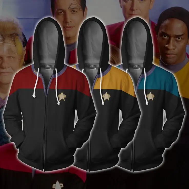 Толстовки с 3D принтом Звездный путь косплей мужские и женские топы капюшоном