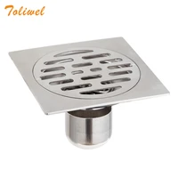 6 inch square stainless steel shower floor drain trap waste grate 15cm