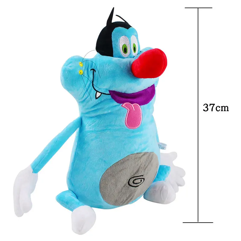 Французская мультяшная плюшевая кукла Oggy и тараканов 37 см