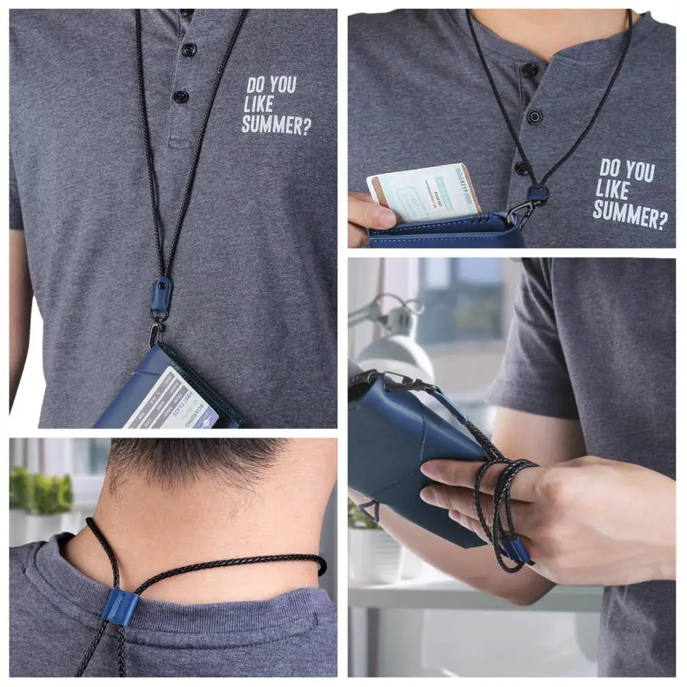 

Mircofiber Leather Travel Wallet Russia Passport Cover Auto Driving Document Holder Passport Cover Case with Neck Lanyard