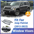 Оконный козырек для Jeep Patriot 2012-2022, вентиляционная крышка, отделка, навесы, защита от солнца, дождя, дефлектор, автоаксессуары