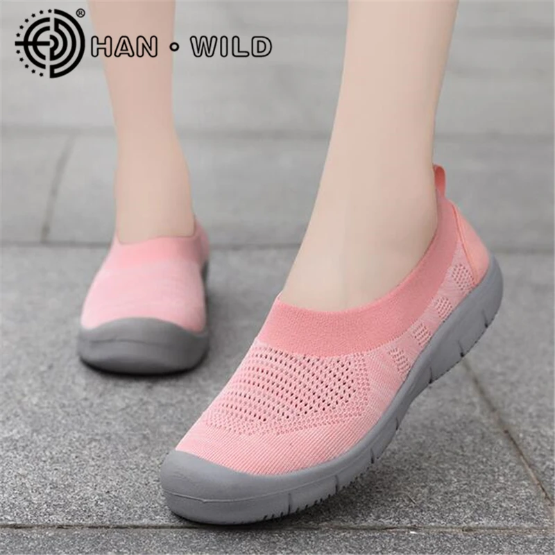 Туфли-Лоферы женские сетчатые мягкие дышащие без застежки Мокасины балетки