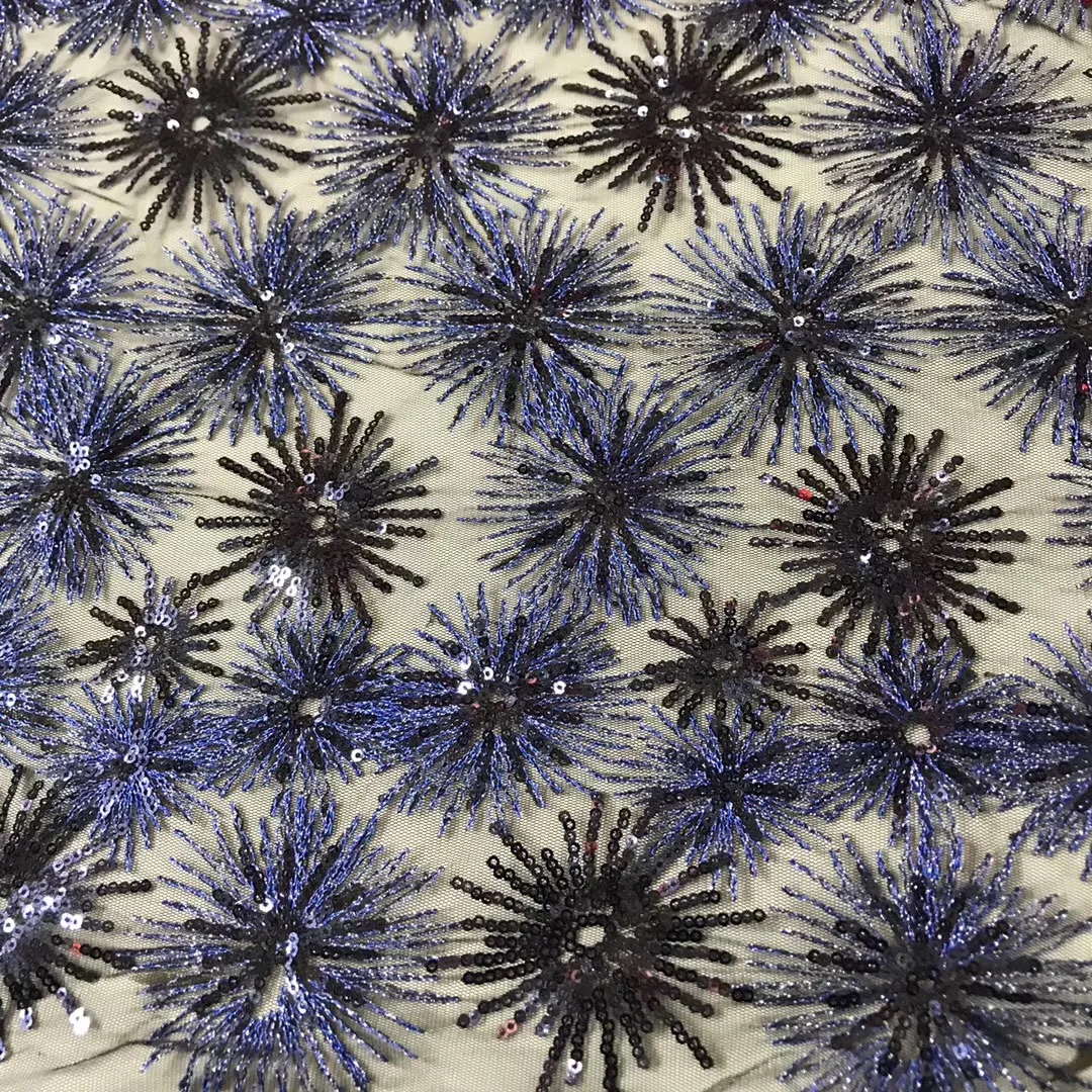 Серебристая и золотистая африканская французская кружевная ткань