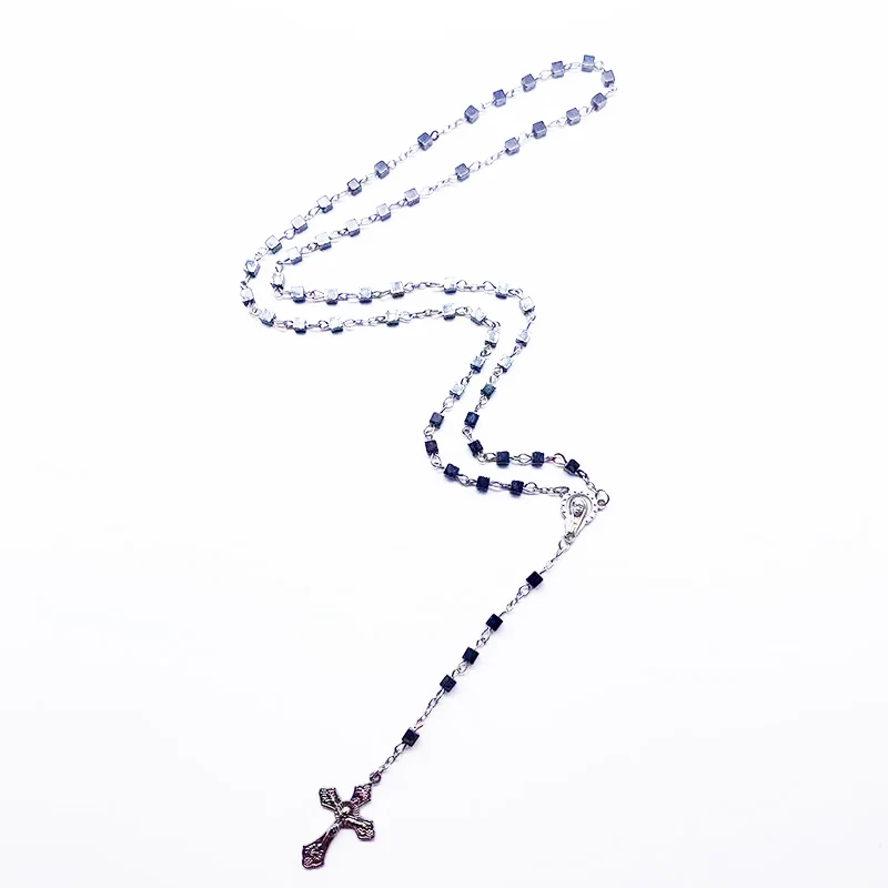 Модное квадратное ожерелье из черной титановой стали 4 мм для мужчин и женщин с