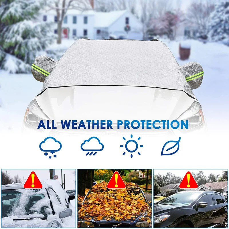 

Car Snow Cover Windshield Sunshade Outdoor Waterproof Anti Ice Frost Dust Car Protector Winter Exterior Cover Universal For Auto