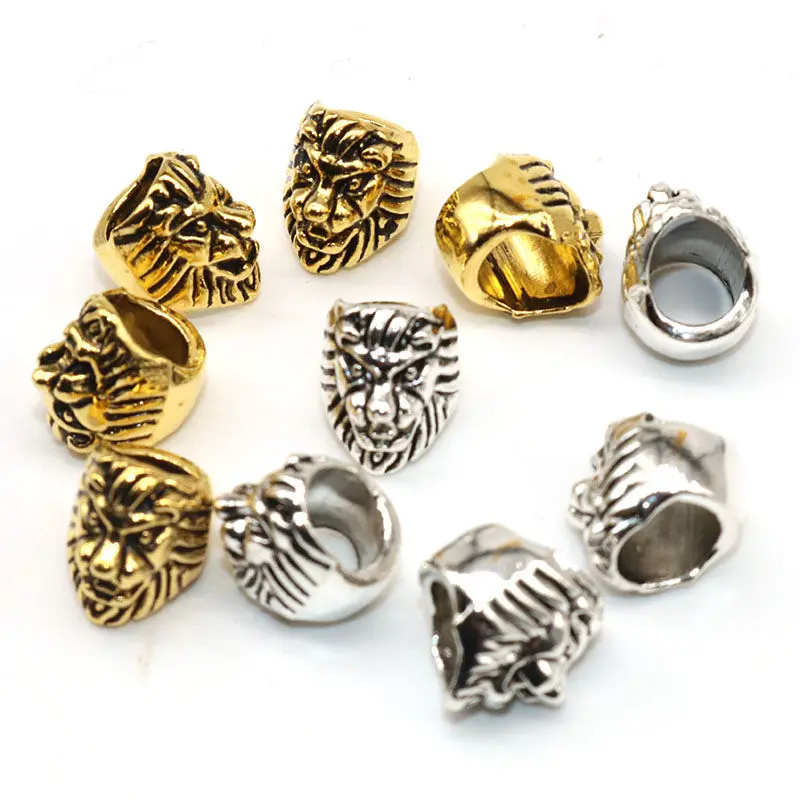20шт животное леопард лев бусины голова Будды Европейский разделитель большое