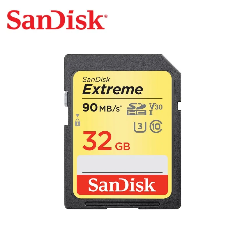 100% двойной флеш-накопитель SanDisk Extreme SD карта SDHC/SDXC 256 ГБ 128 Гб 64 оперативной памяти 32