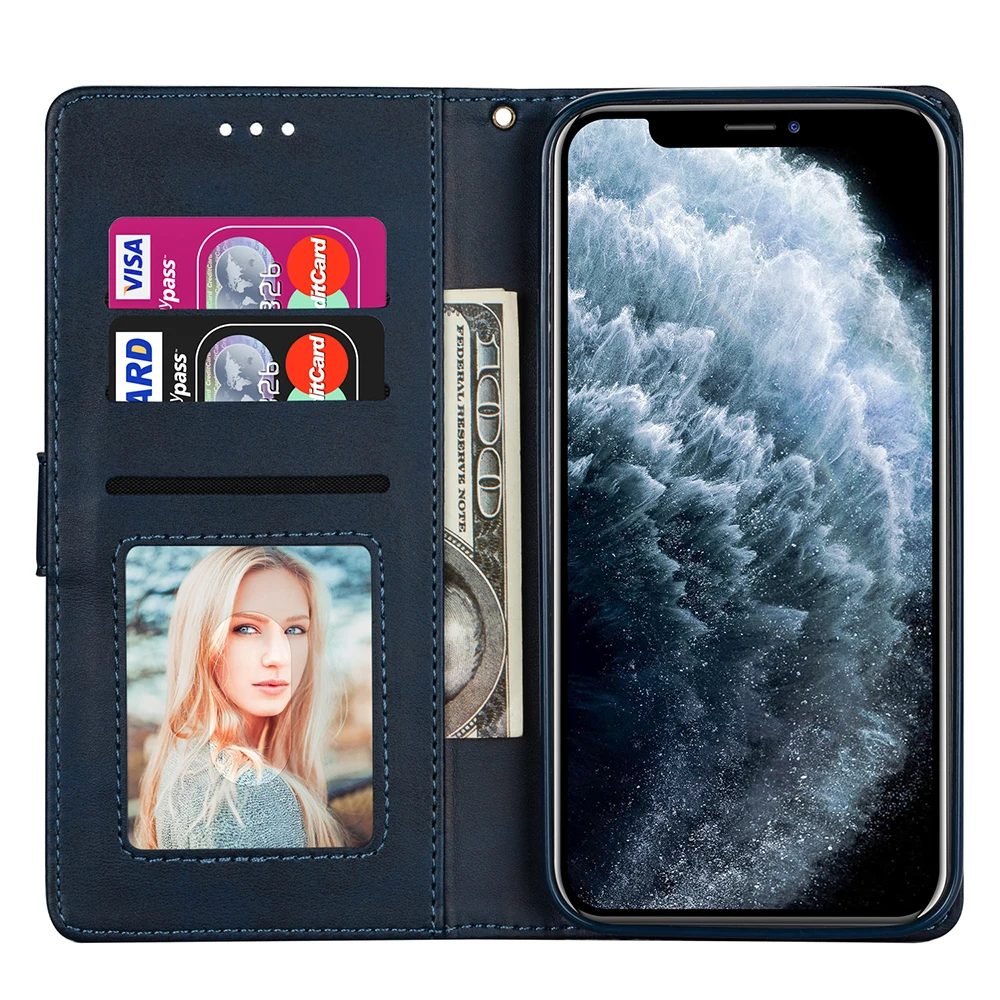 Роскошный кожаный чехол-бумажник с застежкой-молнией для IPhone 11 12 Pro Max чехол 9 7 6S 8 6