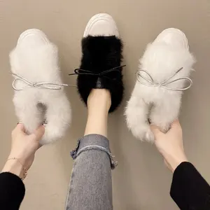 Spring Warm Women Flats Faux Fur Fashion No Heel Convenient and comfortable Femela Flat Shoes