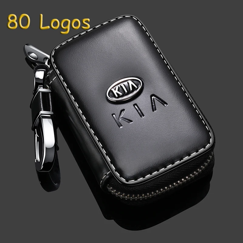 Кожаный чехол для автомобильных ключей брелок Kia Forte Niro Optima Sedona Sorento Soul Sportage с