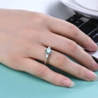 Кольцо женское из серебра 6,5 пробы с муассанитом 100% карата, 925 пробы мм