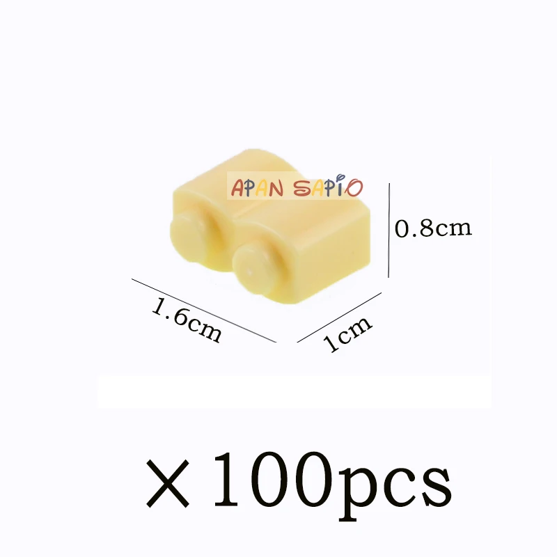 Конструктор сделай сам 100 шт. фигурки волнистые кирпичи 1x2 точки развивающие