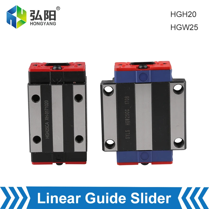 

Slider Linear Guide Square Rail Slider HGH20CA HGW20CC HGH25CA HGW25CC Bearing Flange Slider For Linear Guide CNC Diy Parts
