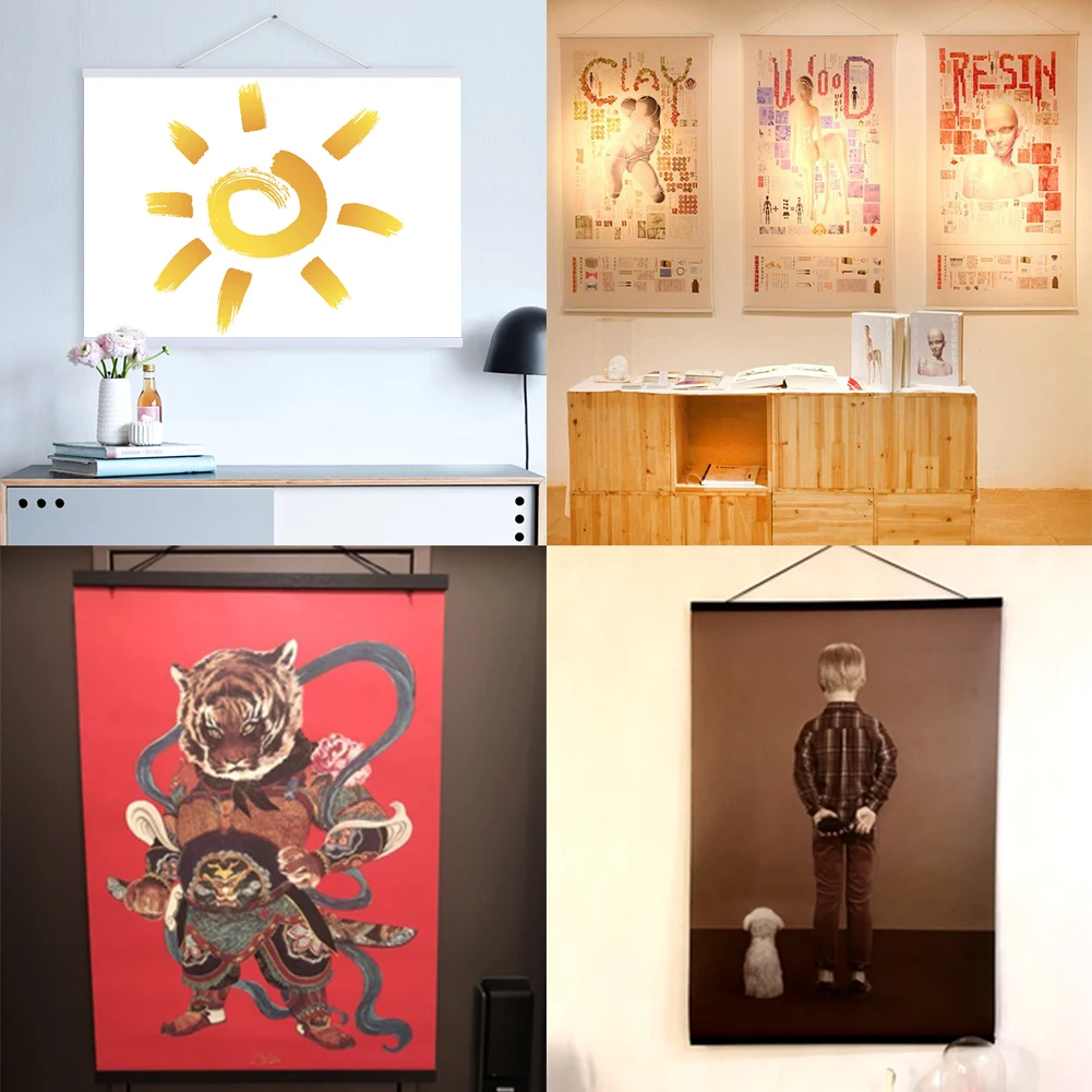 

DIY Wooden Magnetic Hangers A4 A3 Posters Prints Nordic Photos Frames Black White Pictures Canvas Paintings Home Decor Wall Art