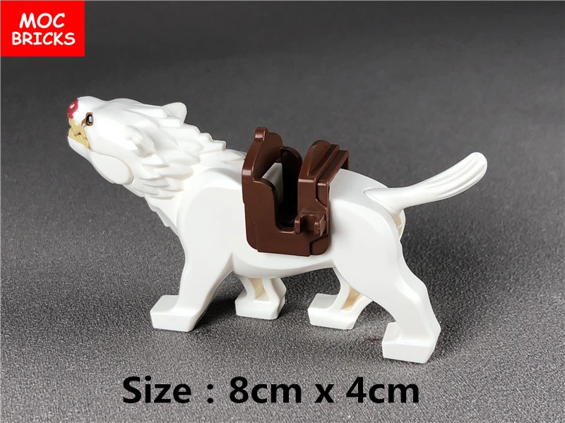 Набор кубики MOC сделай сам фигурки животных волк и светящийся аксессуары