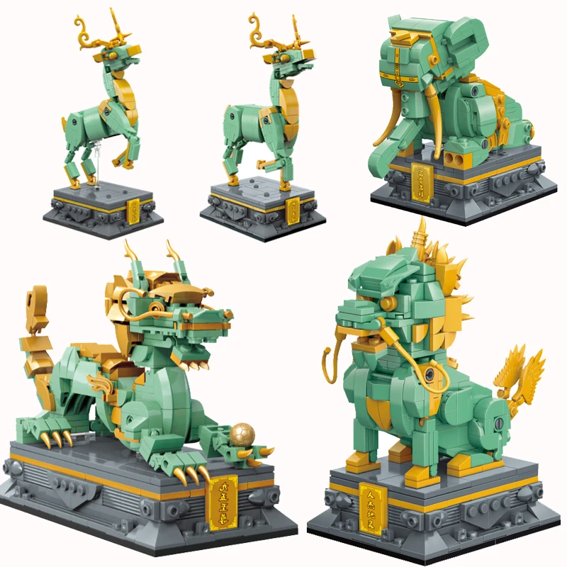 

QMAN Ancient Chinese Classic Forbidden City Architectural Statue Building Block Sets Assembly Model Toy For Kid Collection Gift