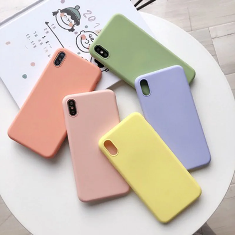 KJOEW силиконовый однотонный чехол для iPhone 11 Pro Max XR X карамельный цвет чехол для телефона s для iPhone 7 6 6S 8 Plus Мягкий чехол из ТПУ