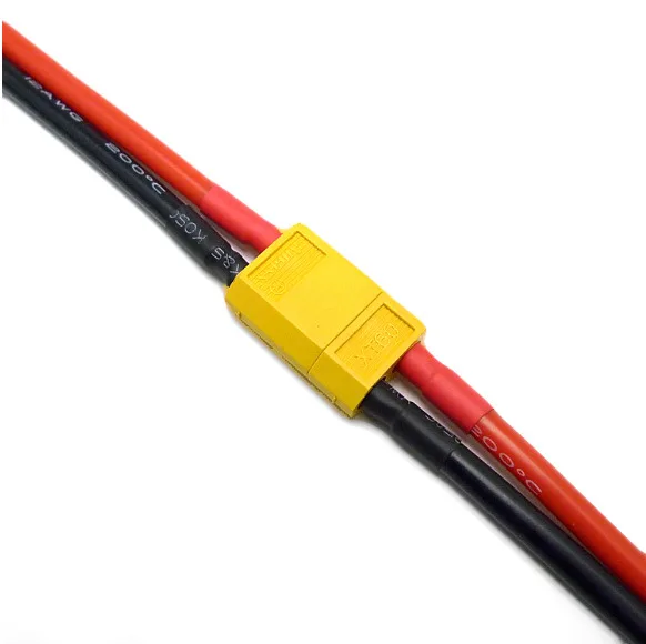 Разъем XT60 мама/папа с корпусом силиконовый провод 10 см 14AWG