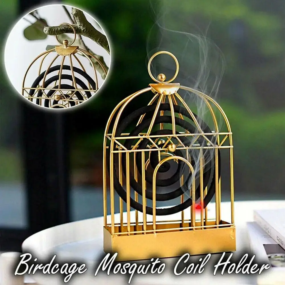

Creative Mosquito Coil Holder Nordic Style Birdcage Home Summer Rack Plate Incenses Iron Shape Decor Repellent Day Mosquito R6D0