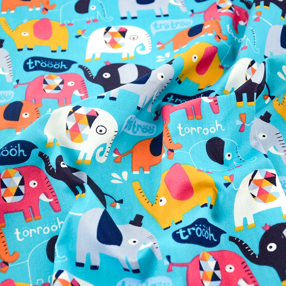 Закладка Telas слон узор 100% хлопок ткань метр африканская DIY платье постельное