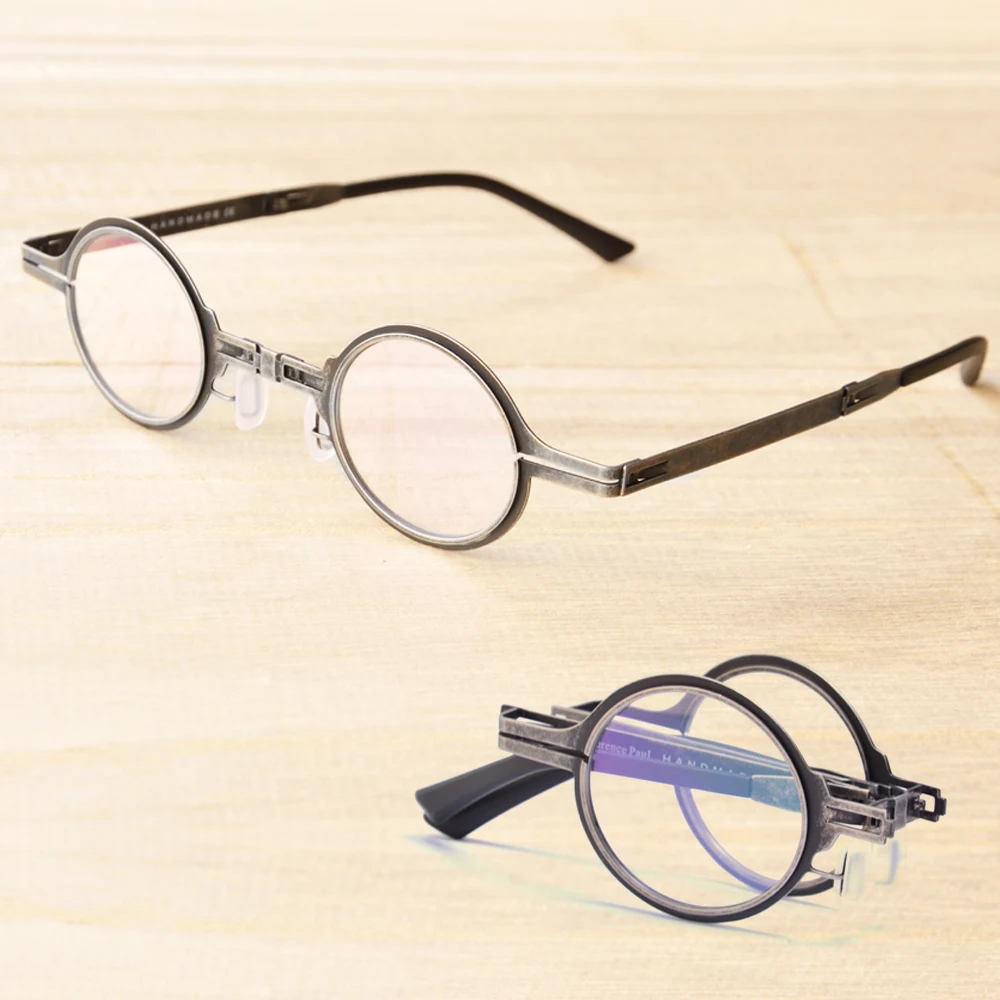 

Круглые складные очки в стиле ретро для мужчин, металлическая оправа для очков для чтения, для женщин и мужчин, очки для дальнозоркости с мул...