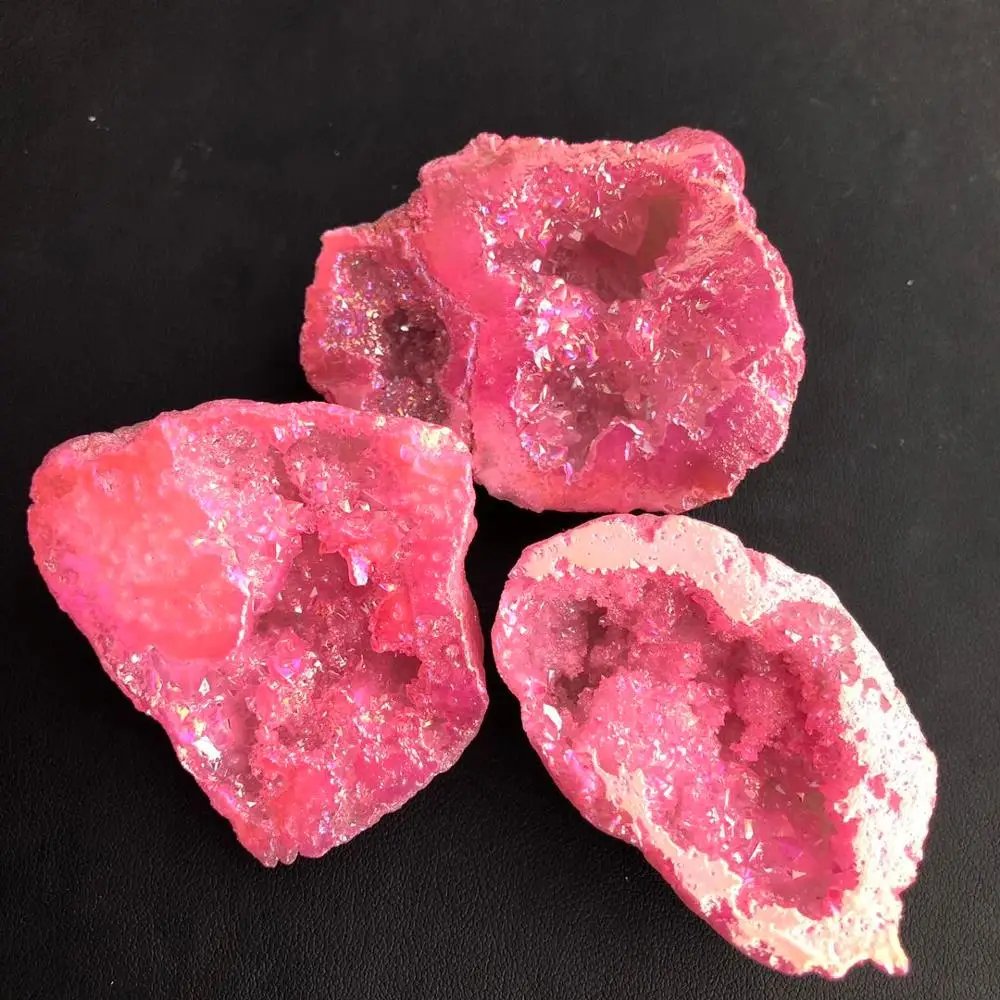 Натуральный камень Aura agate geode Минеральные Кристаллы лечебные драгоценные камни