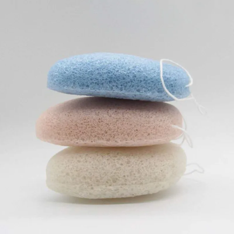 1pcs random color Полностью натуральная Корейская губка для лица с активированным бамбуковым углем Конжак губка - Цвет: 1pcs random color