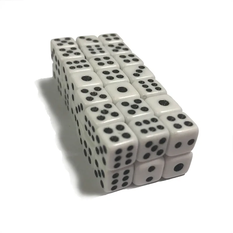 Пластиковые белые игральные кости 50 шт./лот 8 мм стандартный шестисторонний
