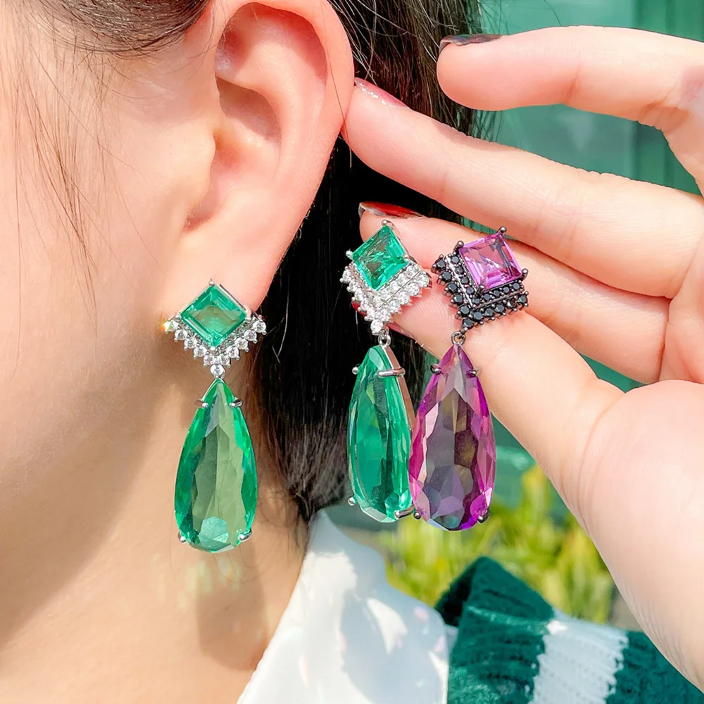 Пера элегантная женская зеленая с кристаллами CZ Роскошная Банкетная Вечеринка