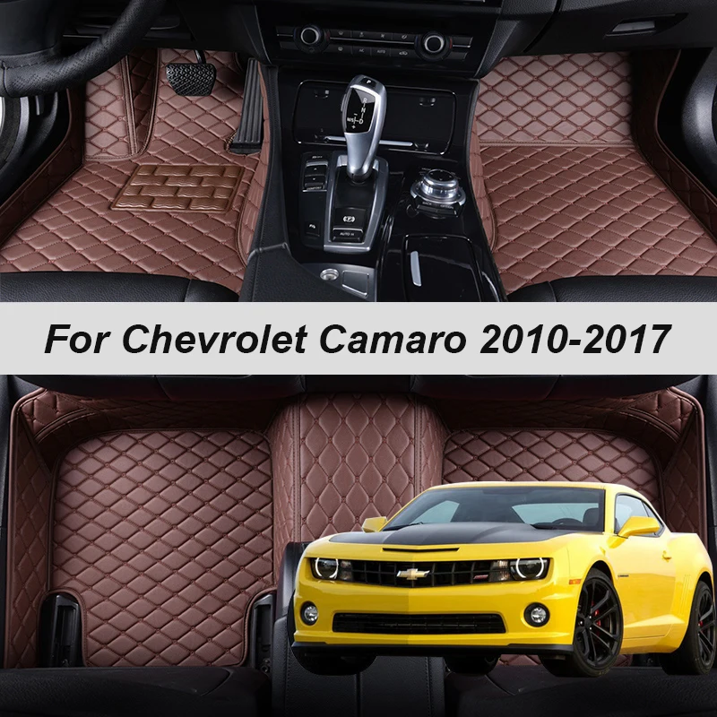 

Custom Made Leather Car Floor Mats For Chevrolet Camaro 2010 2011 2015 2013 2014 2015 2017 Carpet Rugs Foot Pads Accessories