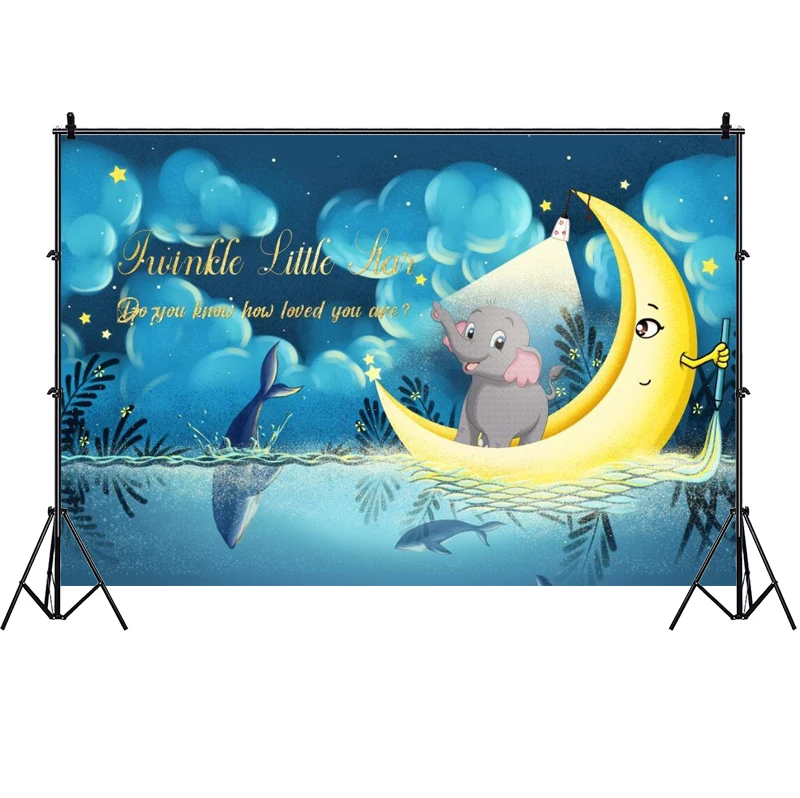 Twinkle Little Star Photo Backdrop Baby Shower Kids Moon Happy Birthday Party Decoration Photography Backgrounds Banner on. Сияй маленькая звездочка: фотофон для детского душа, луна, счастливый день рождения, украшение для вечеринки, фотографическое фонов