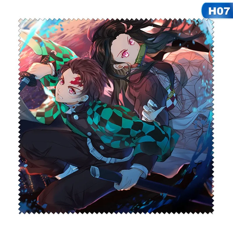 

15*15cm Anime Demon Slayer Glasses Cleaning Cloth Lens Cloth Wipes for Glasses Camera Computer