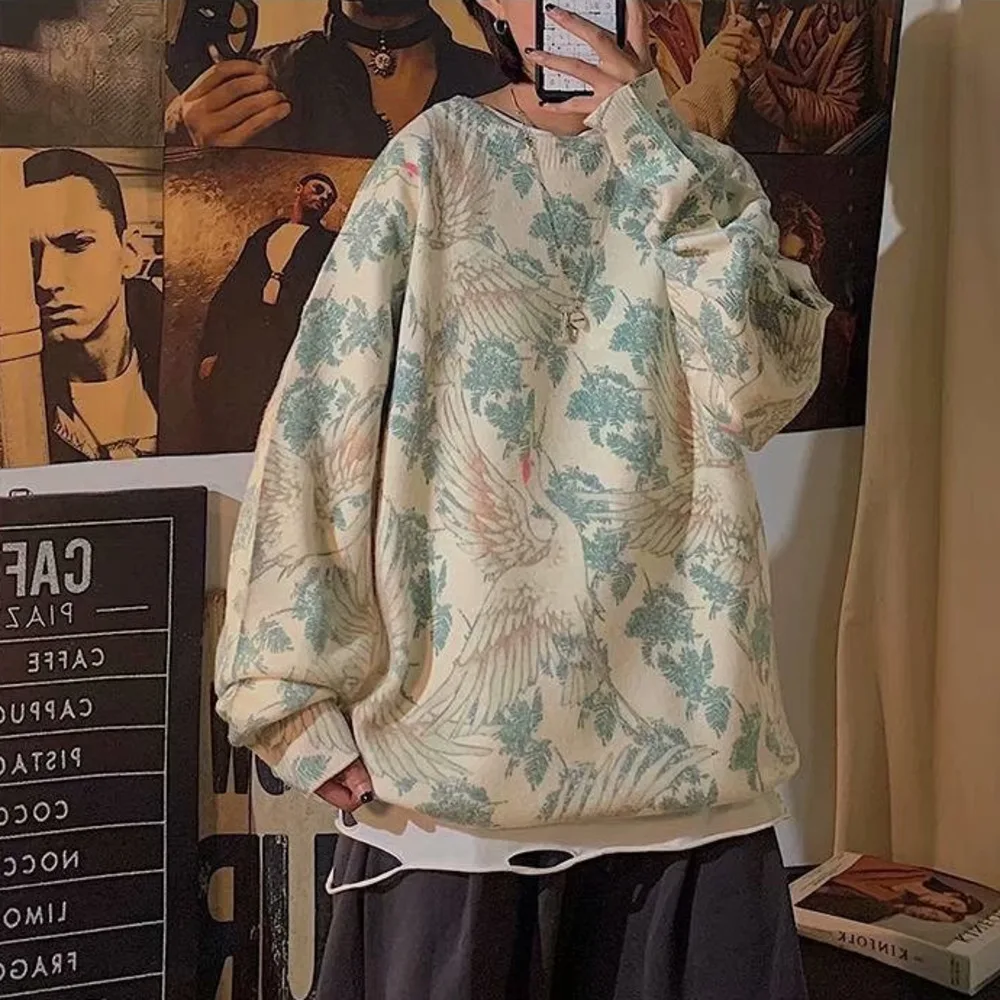 

Feynzo New Women Knit Sweater Spring Autumn Retro Hip Hop Pullovers Tops Female Oversize BF Couples Ladies Knitwear