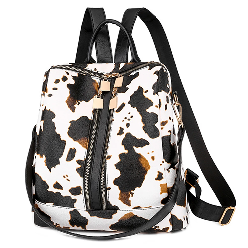 Винтажный Модный женский рюкзак сумка леопардовые школьные сумки для девочек