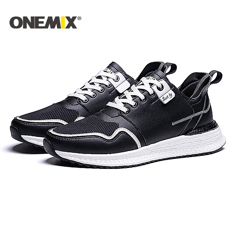 ONEMIX светильник обувь для бега по дорогам мужские кожаные кроссовки Мужская