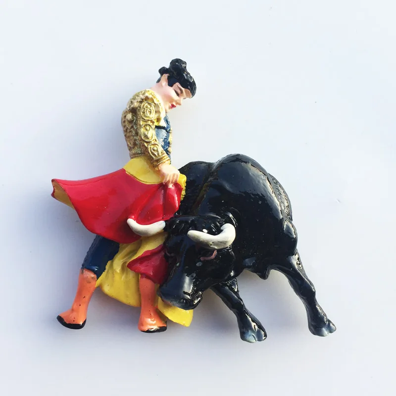 Ручная роспись Испания Pamplona коррида 3D магнит на холодильник туристические сувениры магнитные наклейки подарок - Цвет: 010