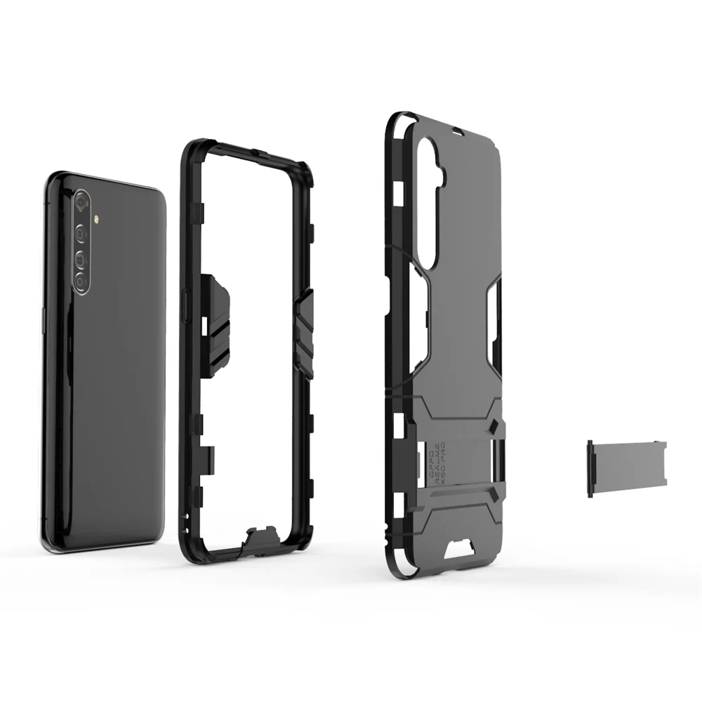 

UFlaxe Hard Cellphone Case for Realme X50 Pro Armor Stand Holder Shockproof Realme X XT X2 Pro Cover GX