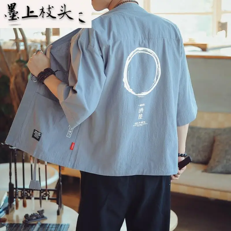 Костюм Тан в китайском стиле Мужская Солнцезащитная куртка повседневный большой