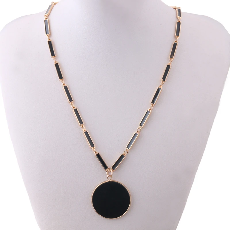 NeeFu WoFu Black Onyx Necklace Blue Sea Sediment Gems Stone Crescent Moon Fashion Jewelry Wholesale | Украшения и аксессуары
