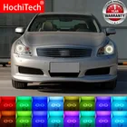 Новейшие разноцветные светодиодные фары RGB Angel Eyes Halo Ring Eye DRL RF пульт дистанционного управления для Infiniti G35 2006 2007 2008 аксессуары