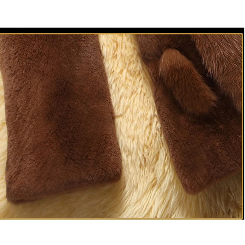 Шуба женская из искусственного меха норки с воротником енота | Женская одежда