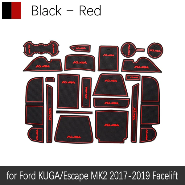 Red Противоскользящий резиновый подстаканник для Ford KUGA Ford Escape MK2 подтяжка лица C520 Coaster автомобильные аксессуары наклейки - Название цвета: Red