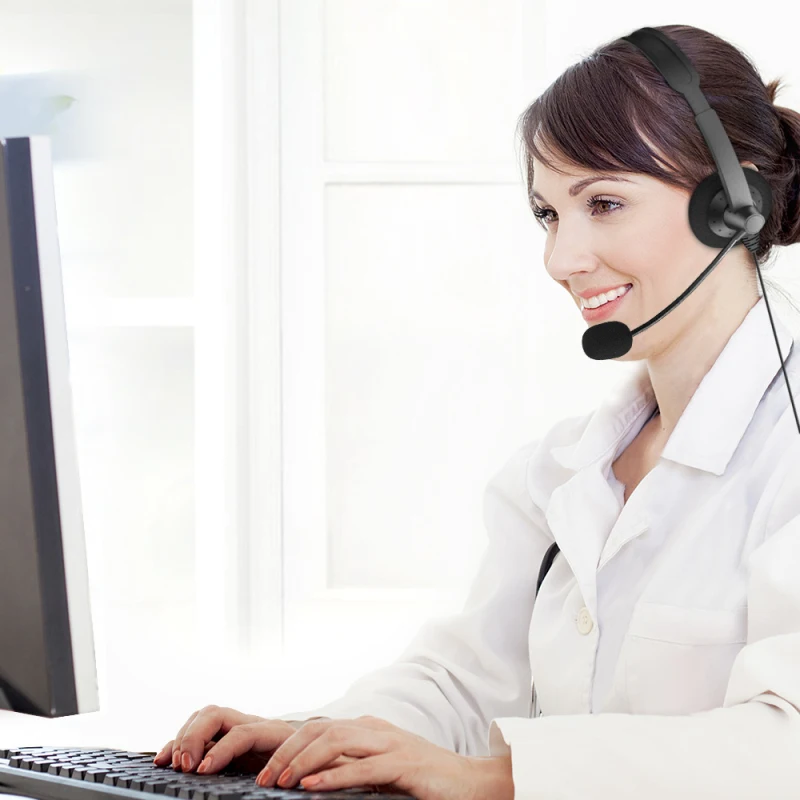 T28 3.5mm USB Computer Headset Noise Reduction Headphone With Mic Handsfree Headphones For Office Outdoor Call Center | Электроника