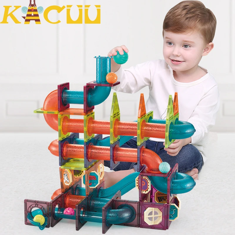 

72 шт прозрачная плитка магнитные строительные блоки детские развивающие игрушки трек Модель Строительный набор подарок с наклейками для детей