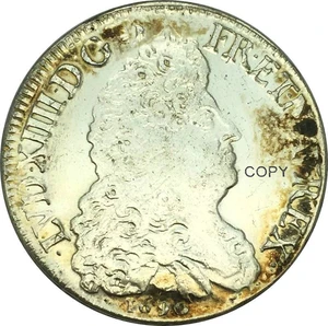 Копия монеты Repro в виде жетона, большая латунная Посеребренная медаль с изображением мыши, чтобы увеличить 1690, французские монеты, король солнца, Людовик XIV, Франция