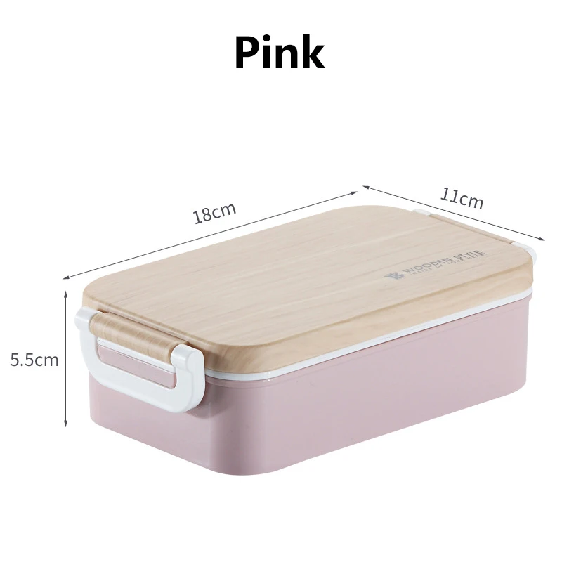 Pink BPA Бесплатный Ланч-бокс экологичный пищевой PP Bento box Microwaveble столовая посуда контейнер для хранения еды для офиса детей - Цвет: Pink