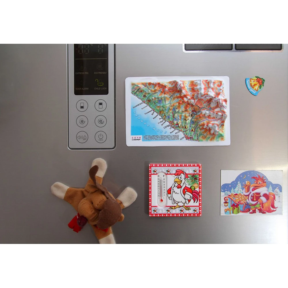 3D Карта Город СОЧИ 3Д Высокообъёмная панорама Рельефная Магнит На холодильник