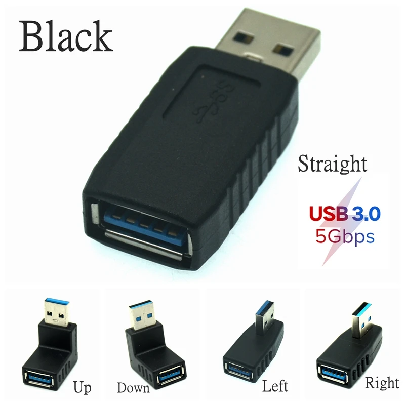 Удлинительный Кабель USB 3 0 штекер-гнездо под прямым углом 90 градусов адаптер